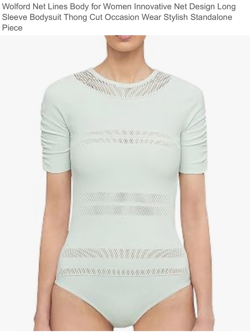 Wolford Aqua Short Sleeve Net Detail Bodysuit